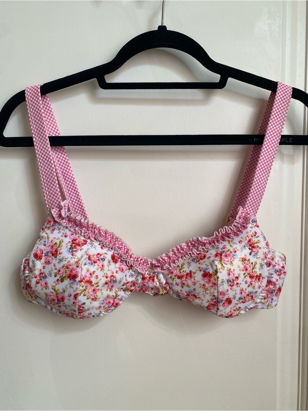 Strawberry Milk Mob Pink White Floral Bikini Top & Bottom